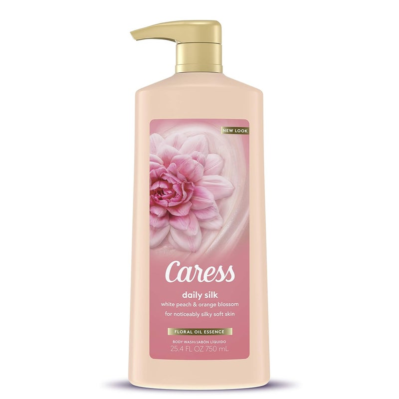 Caress Hydrating Body Wash with Pump For Noticeably Silky Soft Skin Daily Silk Extract and Floral Oil Essence 254 oz - Image 1