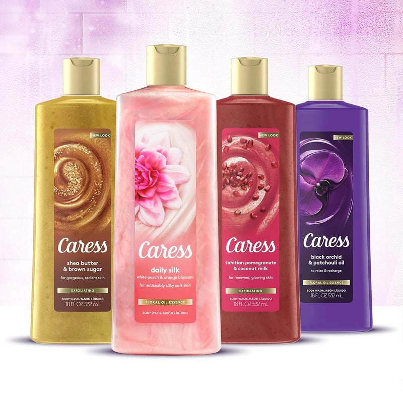 Caress Hydrating Body Wash with Pump For Noticeably Silky Soft Skin Daily Silk Extract and Floral Oil Essence 254 oz - Image 4
