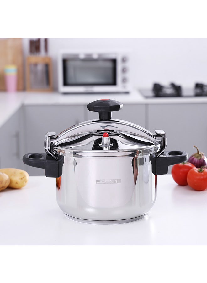 Royalford Stainless Steel Lightweight And Durable Home Kitchen Pressure Cooker With Lid 5Liters - Image 2