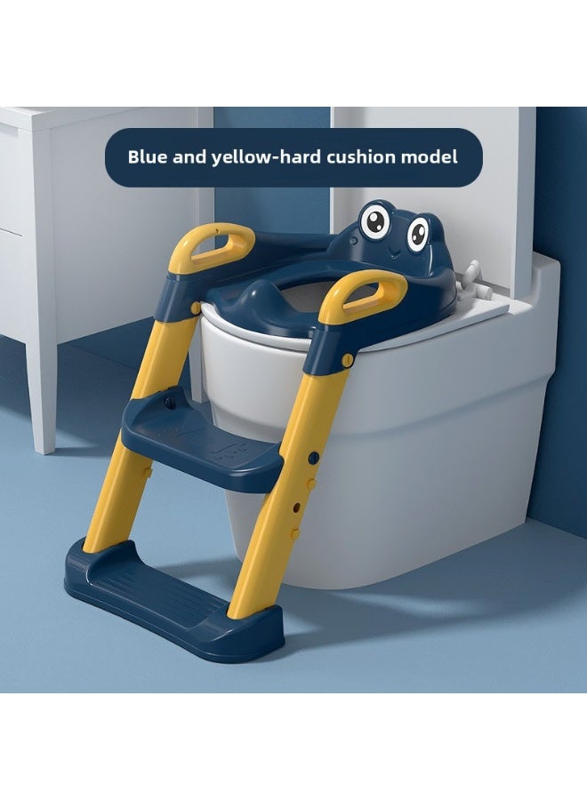 ORiTi Auxiliary Toilet Ladder, Toilet Seat Supplies, Baby And Toddler Ladder Folding Toilet Seat - Blue - Image 1