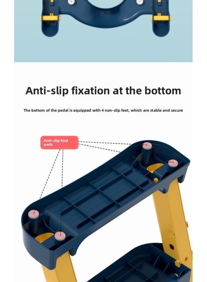 ORiTi Auxiliary Toilet Ladder, Toilet Seat Supplies, Baby And Toddler Ladder Folding Toilet Seat - Blue - Image 4