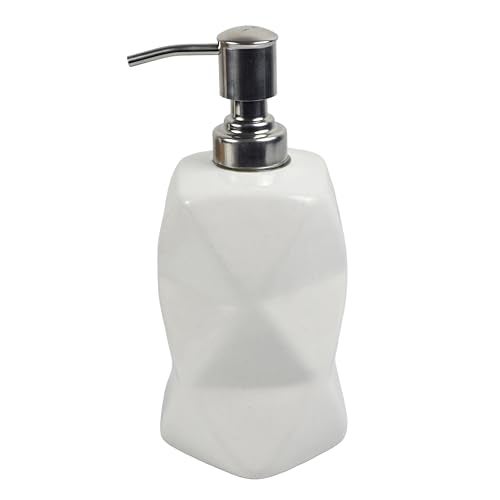 Kaolinite Ceramic Bathroom Accessories Set for Utility and Bathroom Decor | Liquid Soap Dispenser, soap Tray, Toothbrus Holder (White) - Image 4