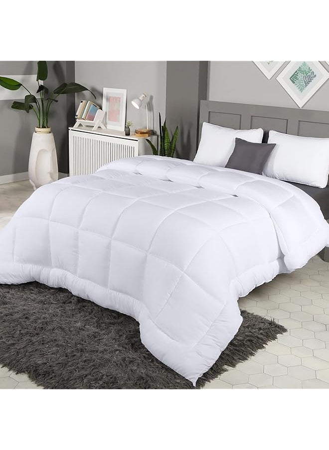 erorex All Season Down Alternative Quilted Queen Comforter Duvet Insert With Corner Tabs Machine Washable Bed Comforter White  - Image 1