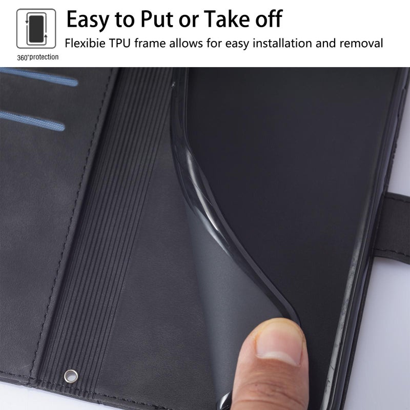 إيروريكس جراب هاتف جلدي قابل للطي منقوش ثلاثي الأبعاد لهاتف Itel City 100 (أسود) - Image 5