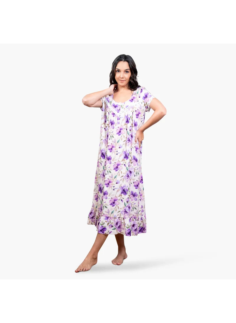 Aadaraya Aadaraya All-Over Floral Print Night Gown