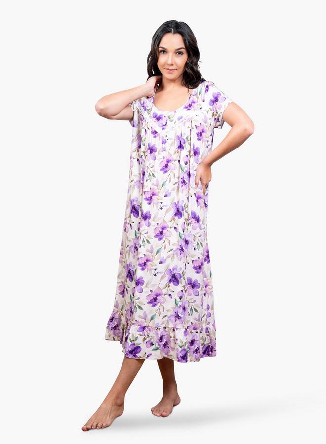 أدريا آدارايا ثوب نوم بطبعة زهور شاملة - Image 1