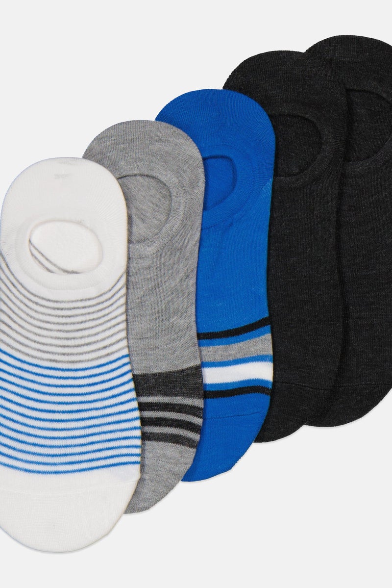 STEVE MADDEN Men 5 Pairs Stripe Sneaker Socks, Black  - Image 2