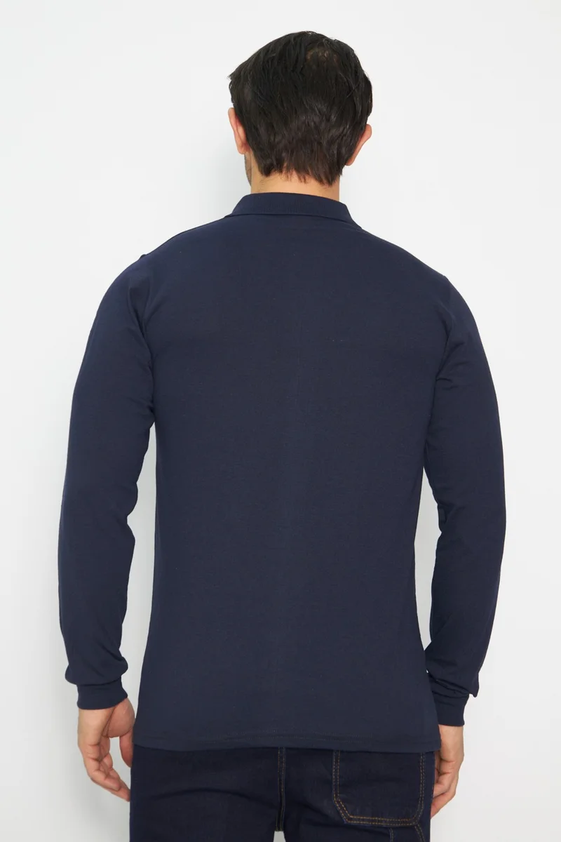 Orange Safety Sweat T-Shirt Polo Neck Winter Long Sleeve