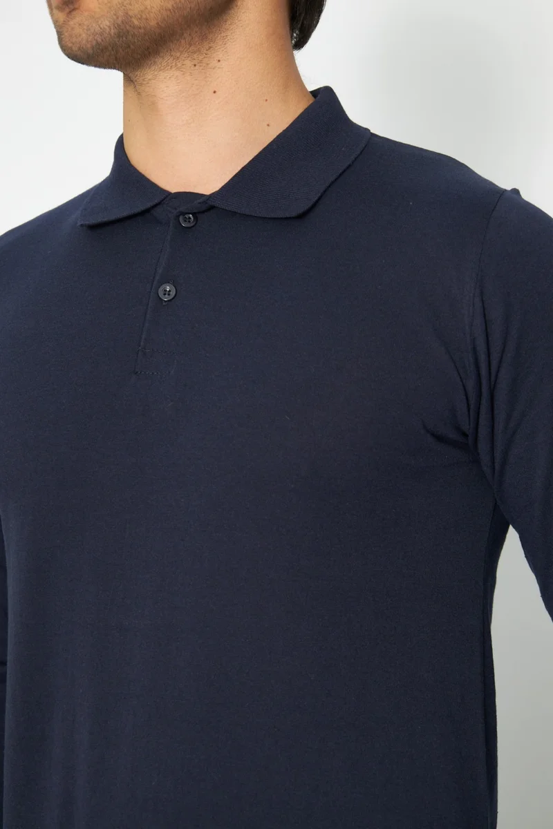 Orange Safety Sweat T-Shirt Polo Neck Winter Long Sleeve