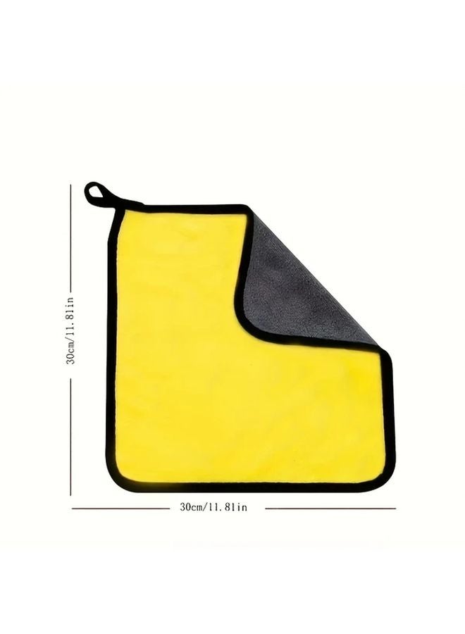 10pcs Microfiber Car Wash Towels 11 81x11 81 Inch Yellow Black Edges Auto Interior Cleaning - Image 5
