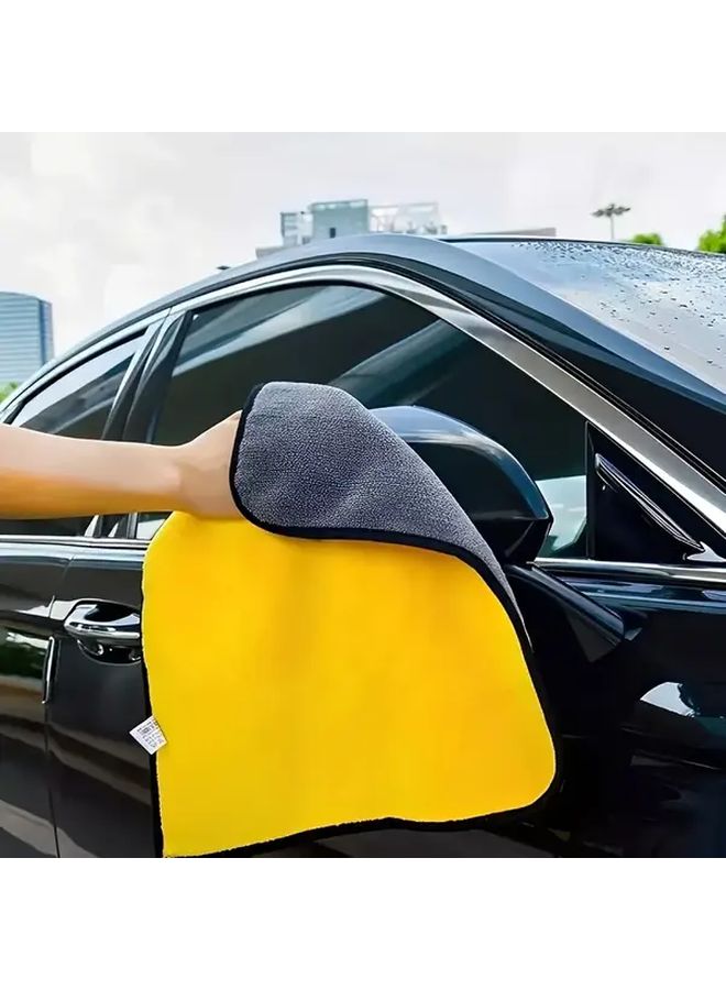 10pcs Microfiber Car Wash Towels 11 81x11 81 Inch Yellow Black Edges Auto Interior Cleaning - Image 4