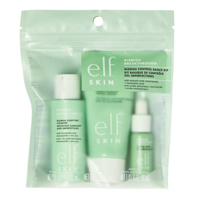 elf e.l.f. SKIN Blemish Breakthrough Blemish Control Basics Kit, Travel-Size Acne Skincare Routine, Cleanser, Serum & Moisturizer, Vegan & Cruelty-Free - Image 2