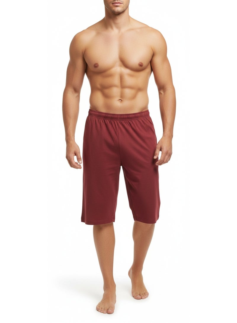 Men's Summer Cotton Short-Burgundy