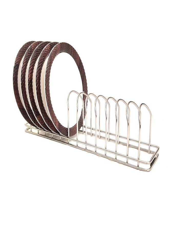 BTL 11 cm Height Stainless Steel Multipurpose Kitchen Plate Rack (Pack of 2) /Dish Rack/Dish Stand/Utensil Rack/Sink Drainer for Kitchen - 12 Section, Anti Corrosive and Rust Free - BTDB-CS-450 - Image 1