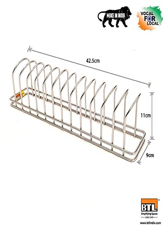 BTL 11 cm Height Stainless Steel Multipurpose Kitchen Plate Rack (Pack of 2) /Dish Rack/Dish Stand/Utensil Rack/Sink Drainer for Kitchen - 12 Section, Anti Corrosive and Rust Free - BTDB-CS-450 - Image 3