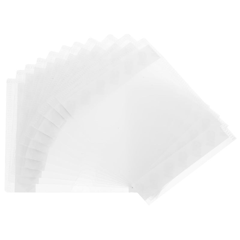 10 Pack Transparent File Pockets A4 Size Document Holders For Bills Invoices Office Supplies - Image 2