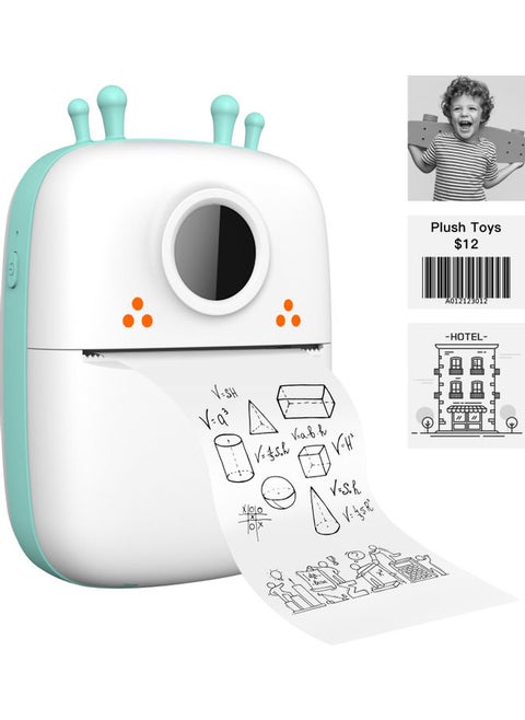 Multi-Function Portable Wireless Pocket Printer White/Green