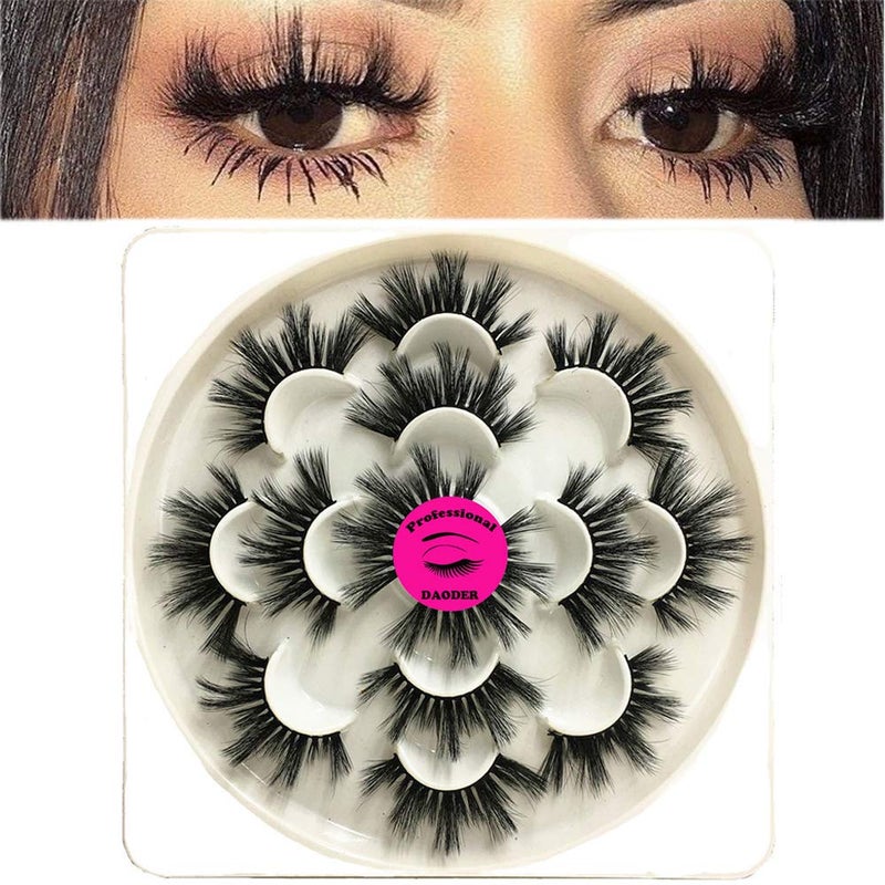 DAODER Lashes False Eyelashes 20MM Dramatic Look Faux Mink Wispy Long Fake Eye Lashes Pack for Women Daily Makeup 7 Pairs (6D 25mm Lashes) - Image 4