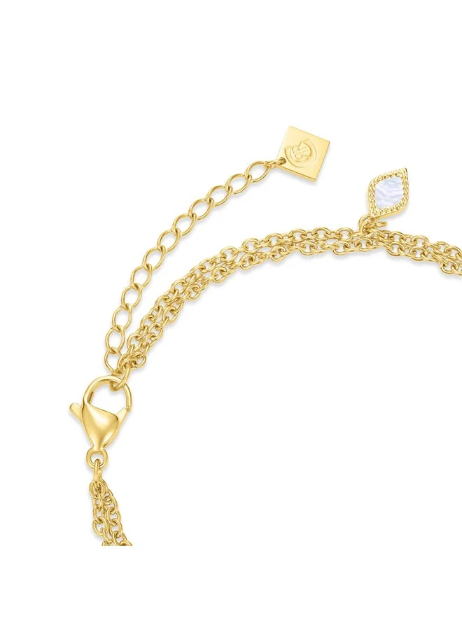 شيروتي 1881 Esmeralda Gold Plated with Mother of Pearl Crystals Bracelet for Women