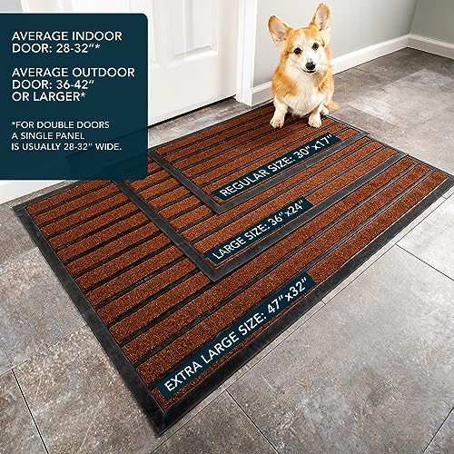 ubdyo Extra Durable Door Mat - Dirt Trapping Outdoor Welcome Mats - Non-Slip Outdoor Indoor Entrance - Low Profile Front Doormat (30" x 17", Bright Burgundy) - Image 3