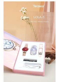 Telzeal Smart Watch LOLA-5 For Women with 2 Pair Strap and Bracelet Embroidered Multicolour  - Image 4