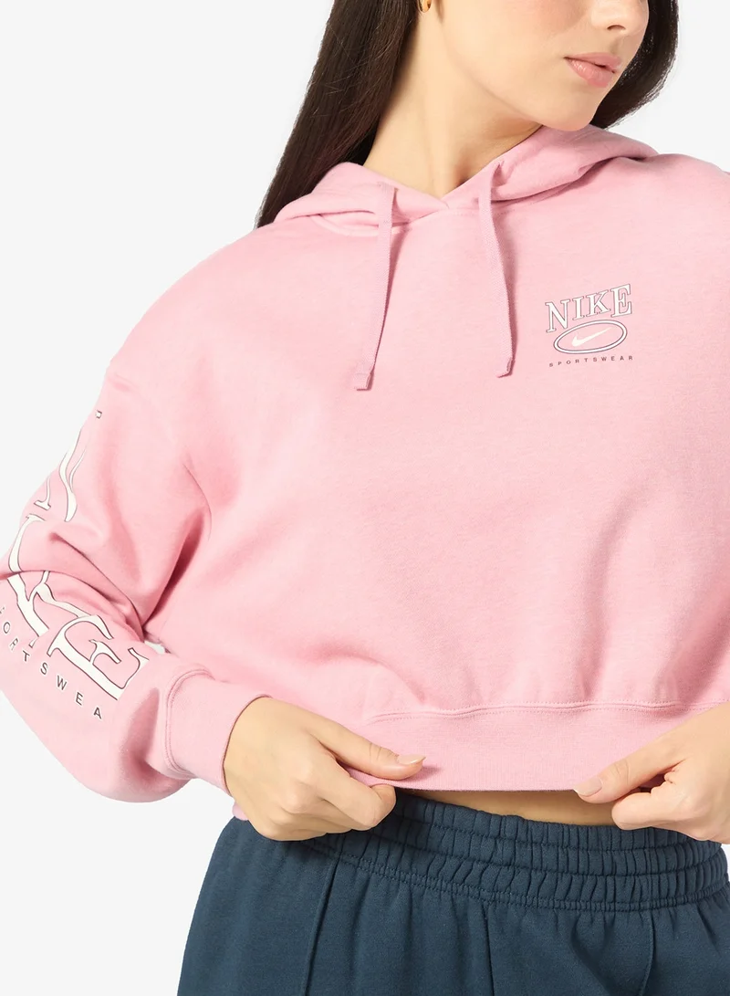 Nike elemental pink/htr/sail Nsw Club Fleece Oversized Hoodie for Women | Best Price UAE