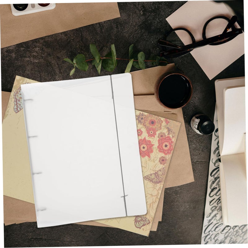 White Transparent PP File Organizer 120 Sheets Portable Document Folder for School Office - Image 3