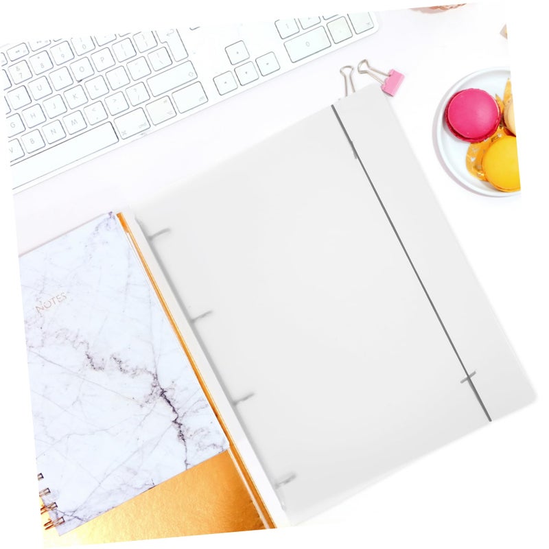 White Transparent PP File Organizer 120 Sheets Portable Document Folder for School Office - Image 5