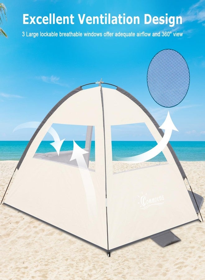 COMMOUDS Beach Tent Sun Shade for 3/4-5/6-7/8-10 Person, UPF 99+ Beach Sun Shelter Canopy Tent, Lightweight, Easy Set Up and Carry - Image 5