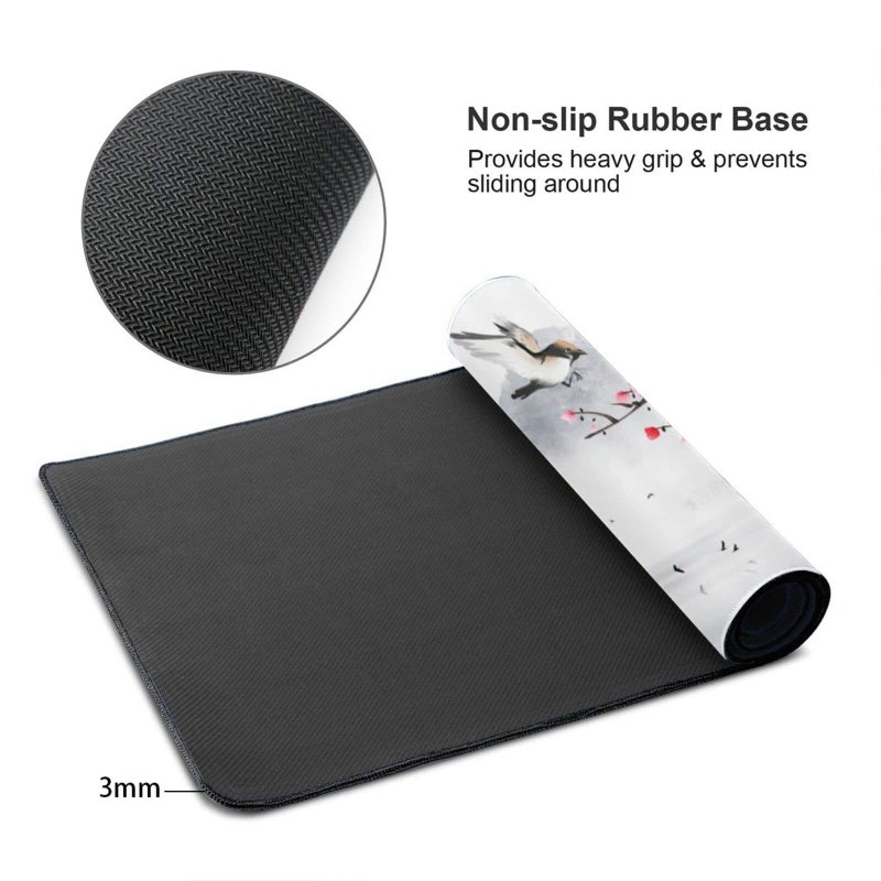 Sweetshow Cherry Blossom Sakura Mouse Pad - 31.5 X 11.8 Inch Pink, Stitched Edges, Rubber Base, Non-Slip, Waterproof, Suitable for Desk/Office/Game - Image 3
