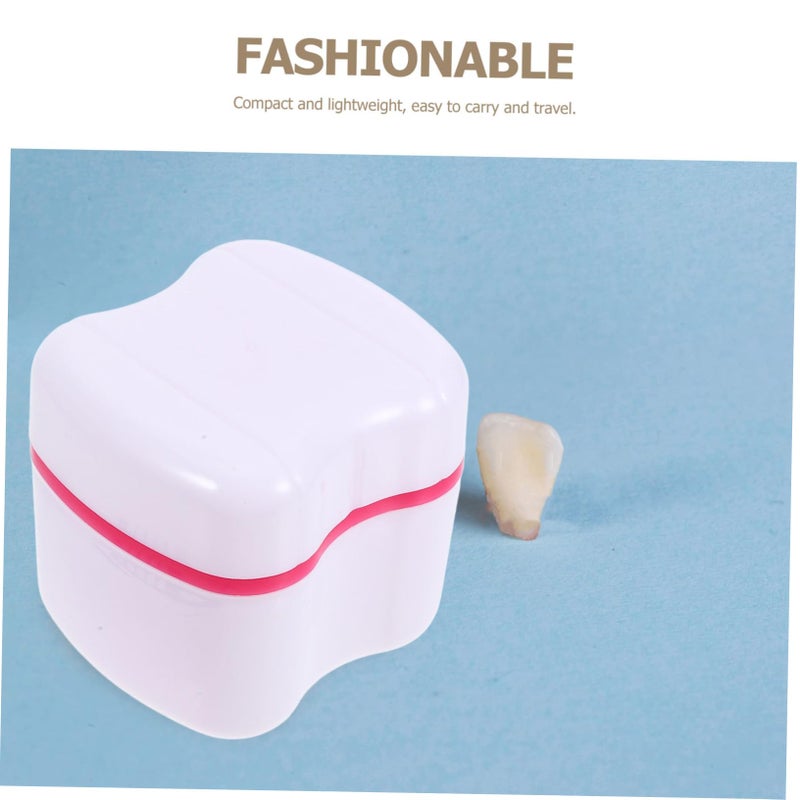 Denture Cleaning Box Travel Case Soaking Cup And Brush Portable Retainer Container - Image 4