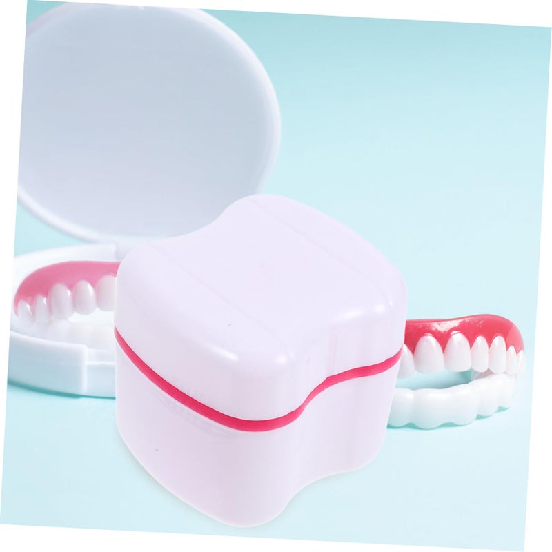 Denture Cleaning Box Travel Case Soaking Cup And Brush Portable Retainer Container - Image 5