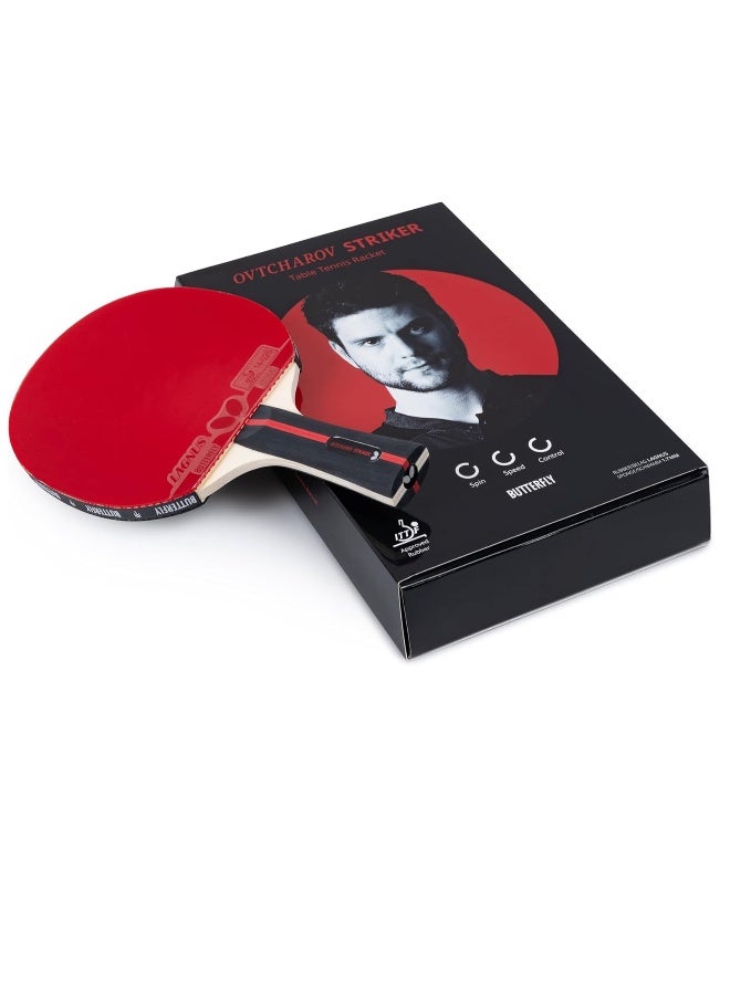 BUTTERFLY Ovtcharov Striker Professional Table Tennis Racket for Ambitious Table Tennis Players ITTF Approved for Competitions Extremely Grippy Sticky Pads for Maximum Spin 44906901011111 - Image 1