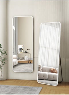 Bluejw Full Length Mirror Floor Mirrors with Aluminum Alloy Frame Free-Standing Leaning Large Bedroom Dressing Mirror Full Body Mirror Standing Mirror Wall Mounted Mirror Makeup Mirror for Living Room  White Silver  - Image 3