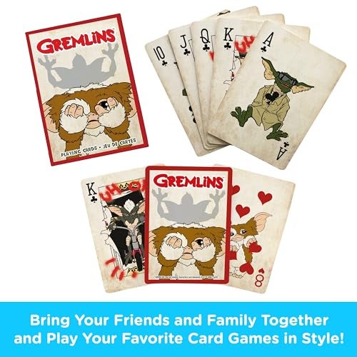 AQUARIUS Gremlins Playing Cards Gremlins Themed Deck of Cards for Your Favorite Card Games Officially Licensed Gremlins Merchandise Collectibles Poker Size with Linen Finish - Image 5