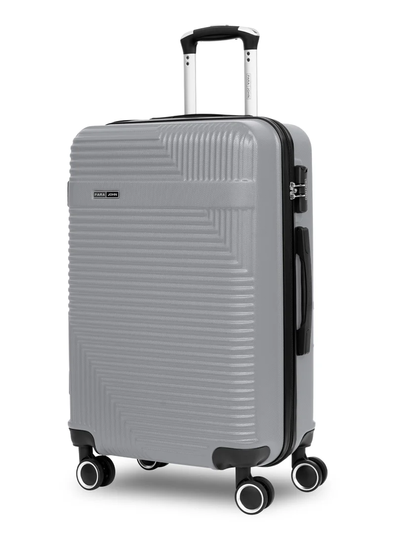 PARAJOHN Para John 28-Inch Large ABS Hard Case Checked-In Luggage Trolley Bag with 8 Spinner Wheels and Lock – Silver