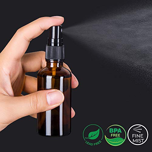 hmaimas Small Amber Glass Spray Bottles For Essential Oils, 2oz Empty Fine Mist Mini Spray Bottles, Set of 18 - Image 2