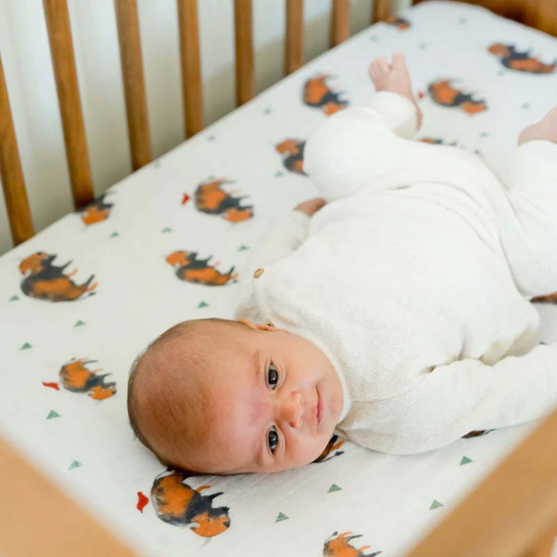 Little Unicorn Premium Crib Sheet | Breathable & Super-Soft Muslin Fabric (Bison) - Image 5
