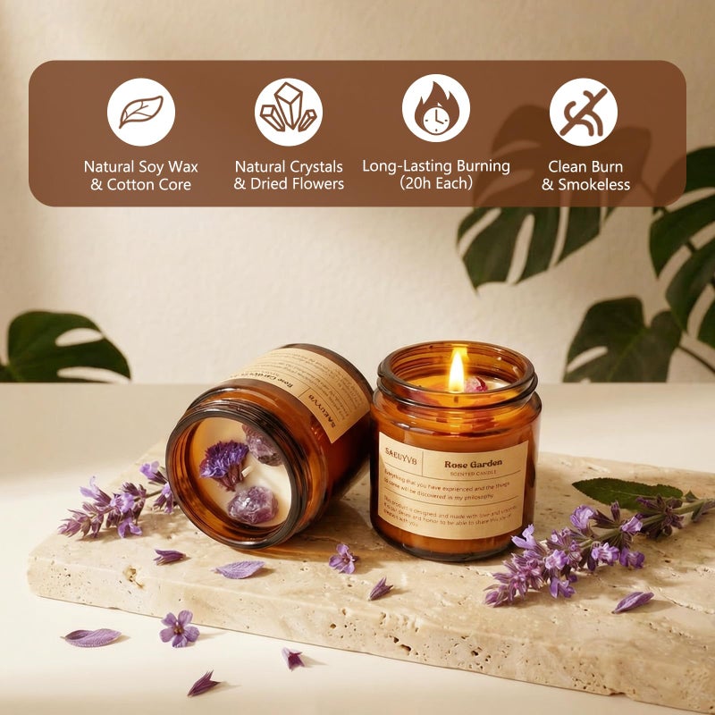 SAEUYVB 24 Pack Scented Candles for Home,3.5oz Crystal Soy Candles-Long Burning Time,Aromatherapy Candle Sets for Women Gift,Perfect for Valentine's Day,Mother's Day, Birthdays, Anniversaries(24 Scents) - Image 2