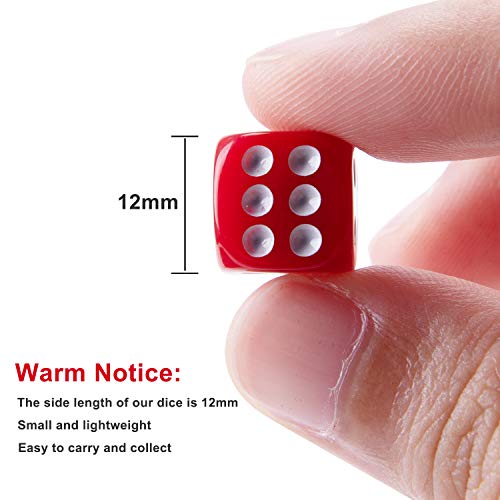 AUSTOR 100 Pieces Dices 12mm Game Dice Set 6 Sided Round Corner Dices for Tenzi Farkle Yahtzee Bunco or Teaching Math - Image 5
