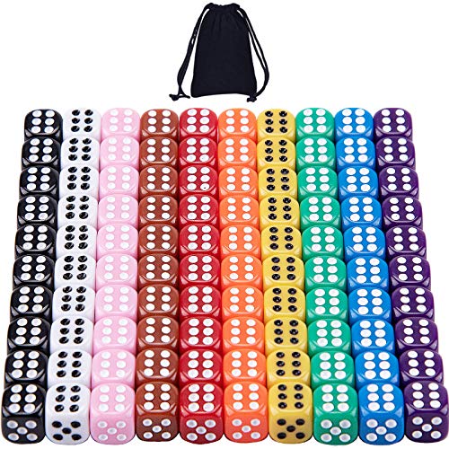 AUSTOR 100 Pieces Dices 12mm Game Dice Set 6 Sided Round Corner Dices for Tenzi Farkle Yahtzee Bunco or Teaching Math - Image 1