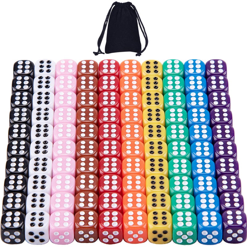 AUSTOR 100 Pieces Dices 12mm Game Dice Set 6 Sided Round Corner Dices for Tenzi Farkle Yahtzee Bunco or Teaching Math - Image 4