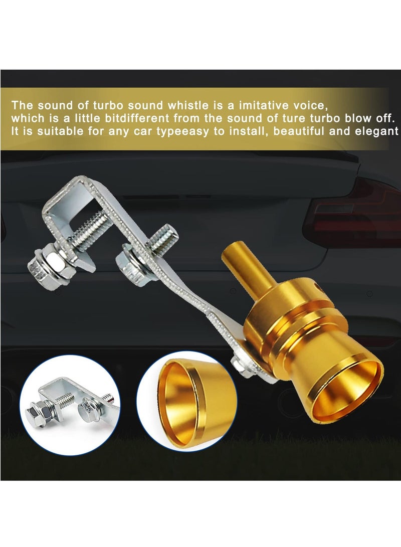 Y&D Turbo Sound Whistle Simulator, Car Universal Aluminum Tailpipe Muffler, Blow Off Valve Tip Imitation Sound, Exhaust Muffler Booster Accessories 2PCS, Gold  - Image 2