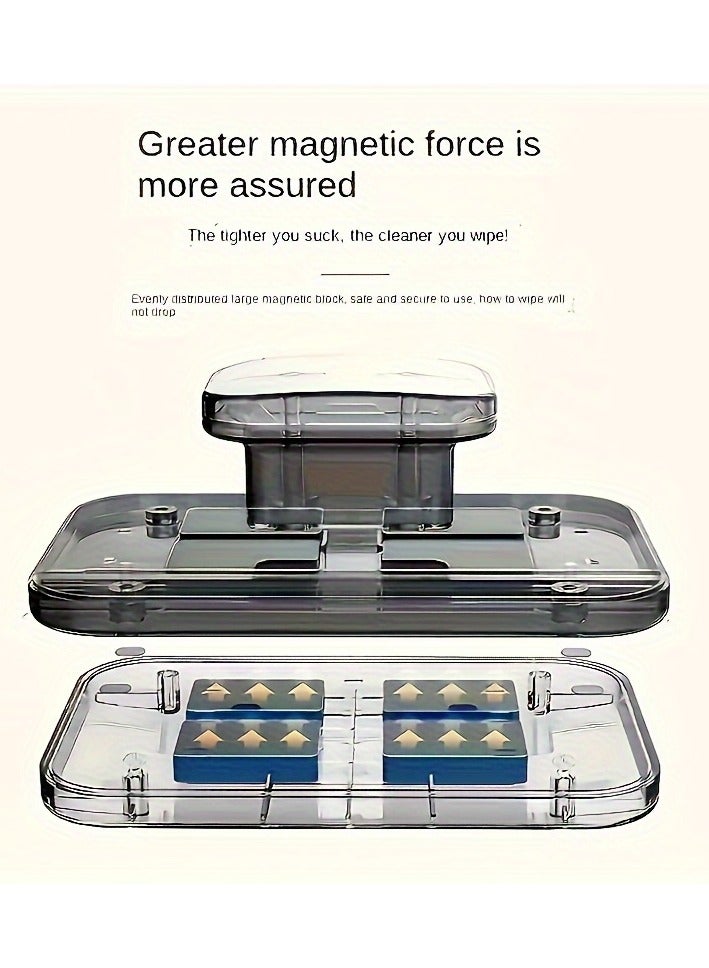 AROAQ Dual-Sided Magnetic Window Cleaner with Strong Magnet High-Rise Glass Cleaning Tool, Anti-Pinch Design with Safety Rope - Image 3