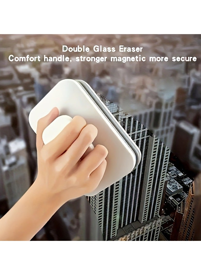 AROAQ Dual-Sided Magnetic Window Cleaner with Strong Magnet High-Rise Glass Cleaning Tool, Anti-Pinch Design with Safety Rope - Image 5