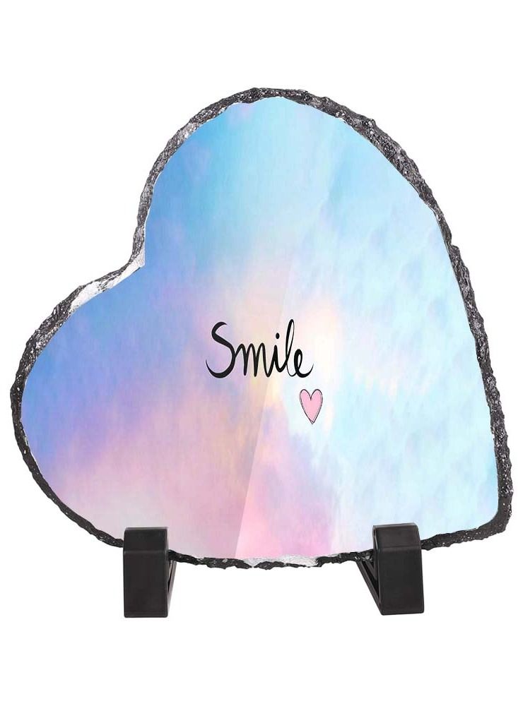 Service Zone Protective Printed White Heart Shape Marble Photo Frame for Table Top Smile 