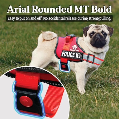 Doggo Bite Premium K9 Police Dog Harness – Soft, Breathable, Adjustable | Strong Handle, No-Choke Design, Reflective Strips | Removable Patch, Free Leash, Chest (22-32 Inch) for Large Breeds 23-35 kg - Image 5
