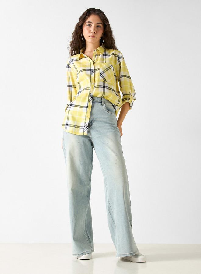 Lee Cooper Relaxed Fit Checked Shirt with Chest Pocket - Image 2