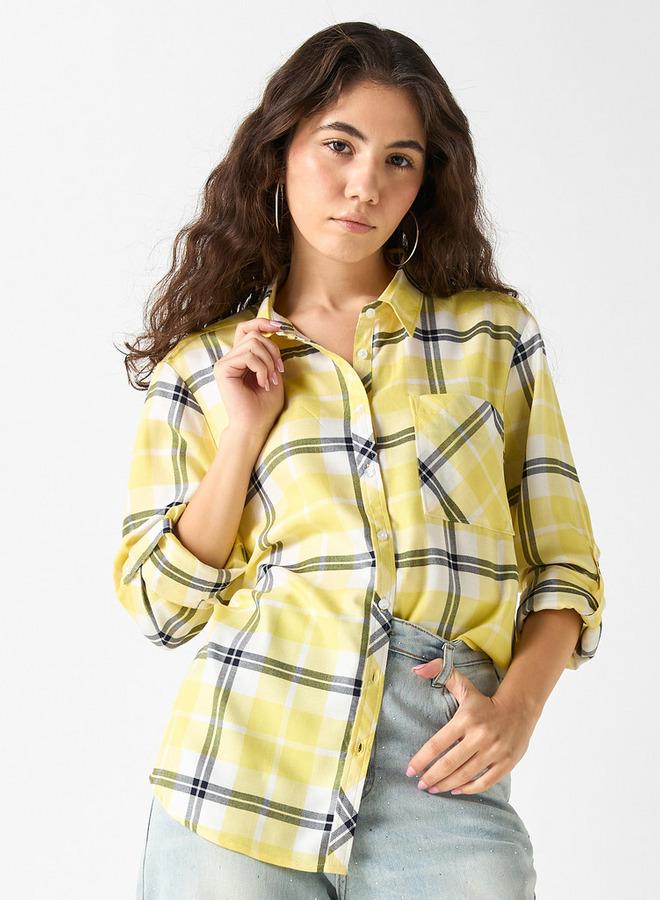 Lee Cooper Relaxed Fit Checked Shirt with Chest Pocket - Image 1