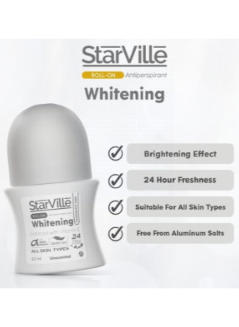starville - Fragrance Free Whitening Roll On - 60 ML - Gentle Underarm Brightening Deodorant - Image 1